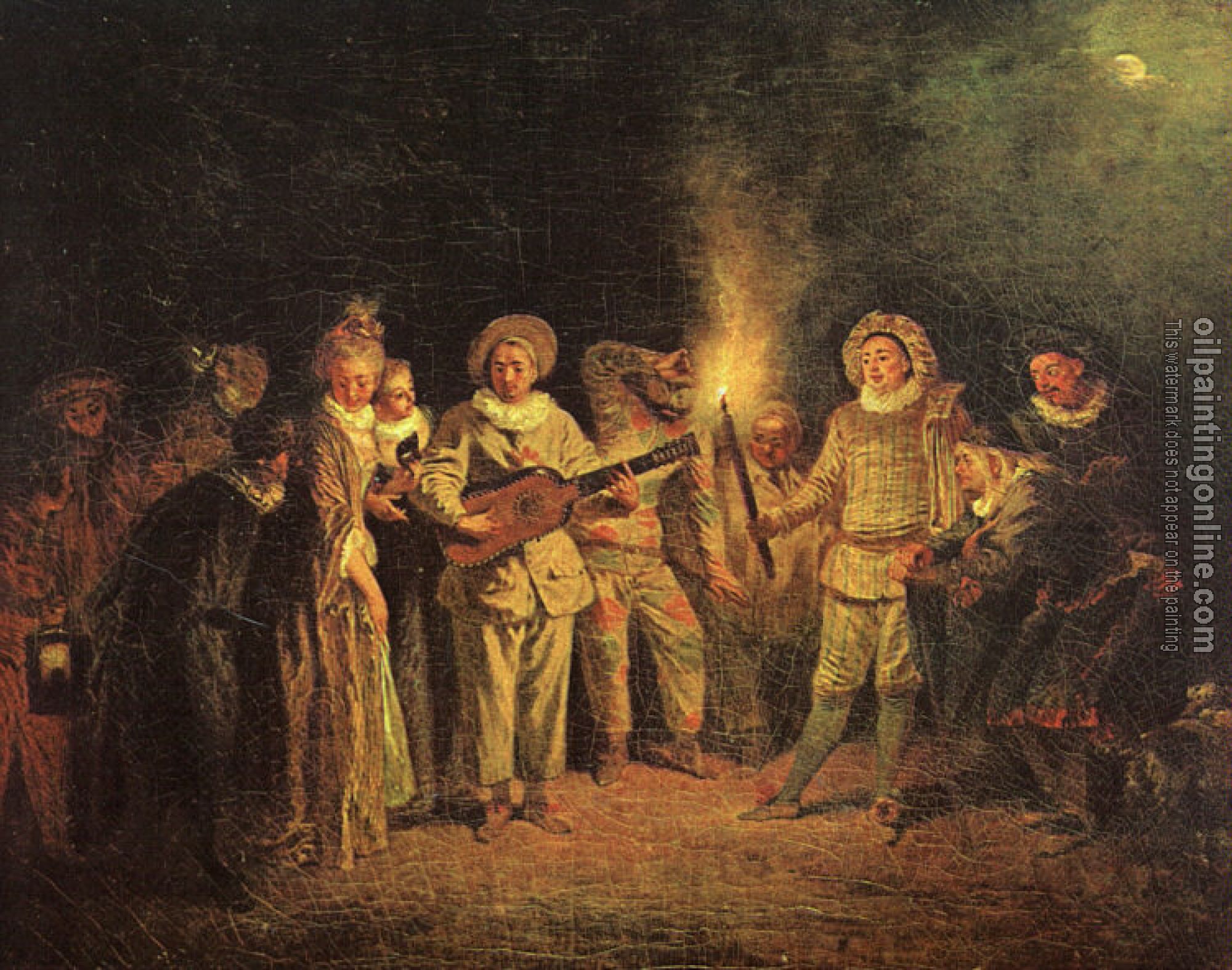 Watteau, Jean-Antoine - The Italian Comedy